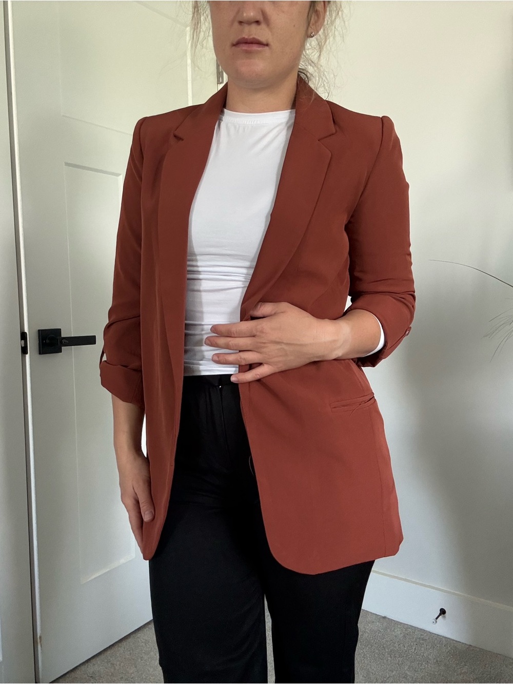 Forever 21 Burnt Orange Open-Front Blazer